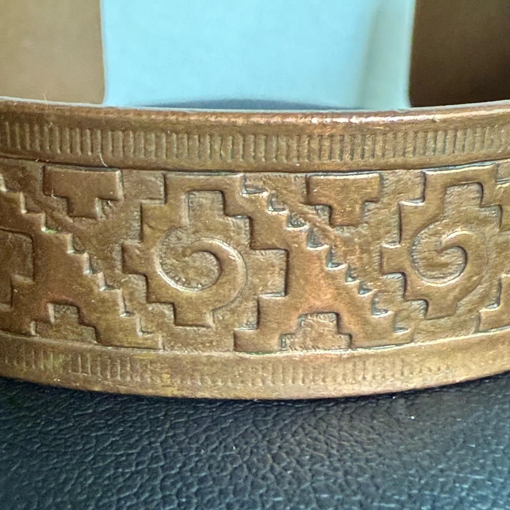 Vintage Copper Patterned Bracelet - image 2